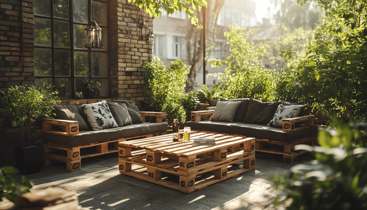 Meubles de jardin en palettes recyclage chic pour un extérieur tendance